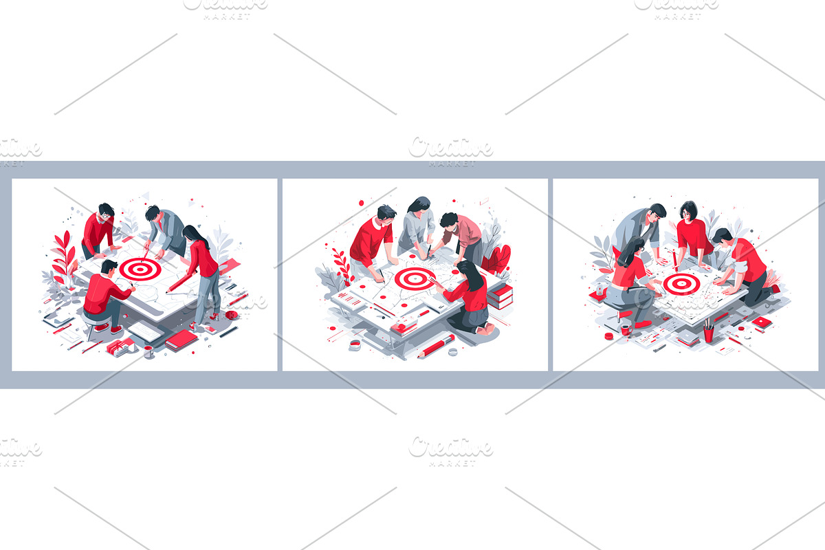 Isometric team business planning, a Person Illustration by Stock-Smart-Start