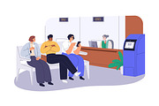 Clients use finance services in bank, a Finance Illustration by Good Studio (Thumbnail 9 of 12)