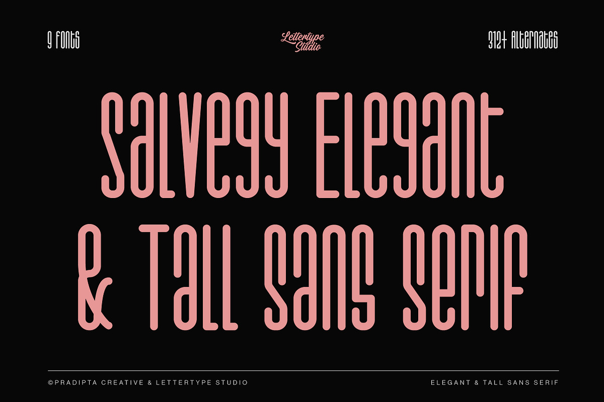 Salvegy Elegant & Tall Sans Serif, a Sans Serif Font by Lettertype Studio (Photo 1 of 15)