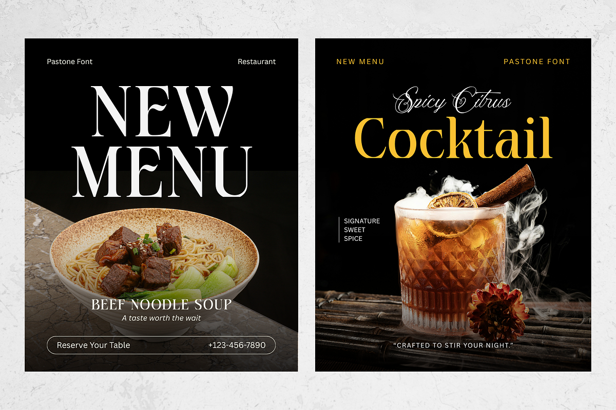 Pastone - Elegant Serif Font, a Serif Font by Creavibes Design (Photo 14 of 18)