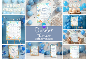 Oneder The Sea Birthday Bundle, a Templates & Theme by Digital_Mind