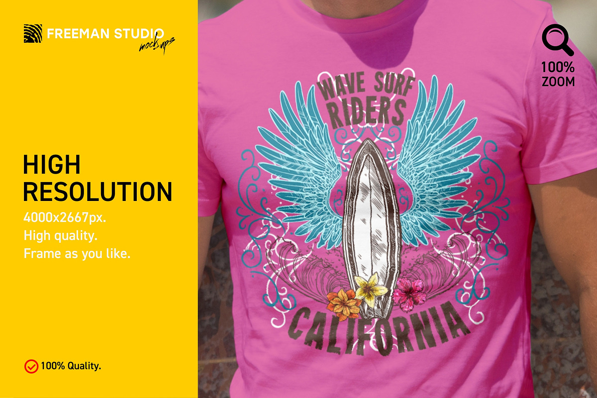 Surfers T-Shirt Mock-Up Set, a Shirt Mockup by Freeman Studio (Photo 4 of 16)