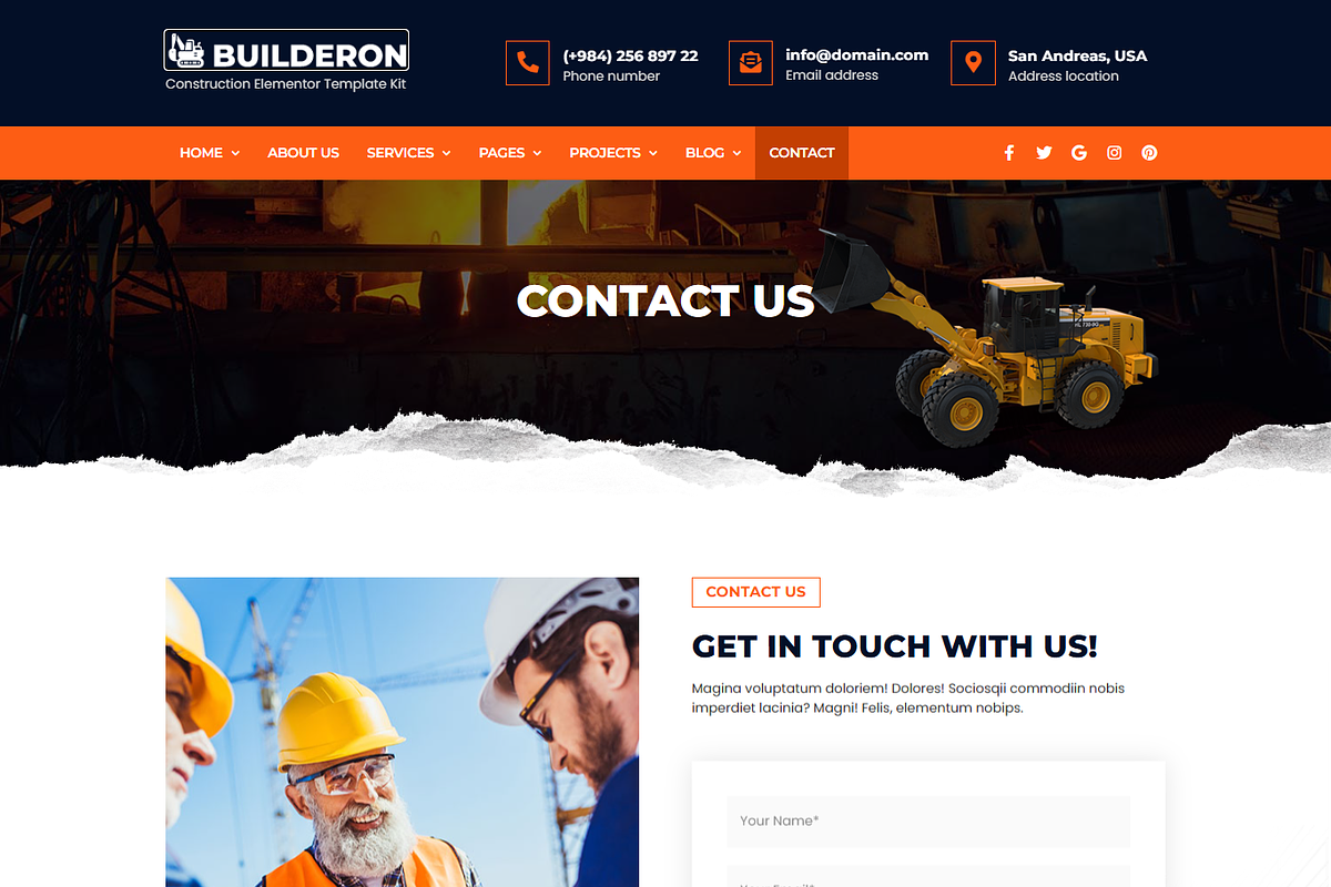 Construction Elementor Template Kit, a Landing Page Template by Elite Templates (Photo 15 of 15)