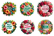 Mother's Day Floral Mom Clipart, an Illustration by GatewayDesign (Thumbnail 3 of 3)
