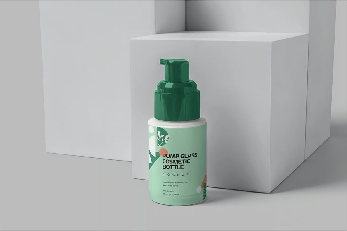 Glass Airless Pump Bottle Mockups, a Product Mockup by megostudi0 (Photo 4 of 7)