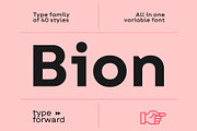 Bion Font Family, a Sans Serif Font by Type Forward (Thumbnail 1 of 9)