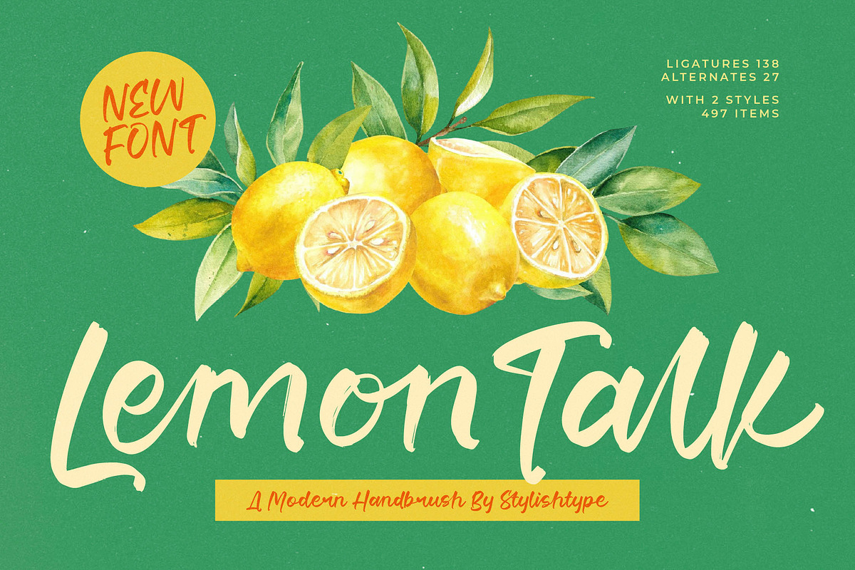 Lemon Talk Modern Handbrush Font, a Script Font by stylishtype.co (Photo 1 of 15)