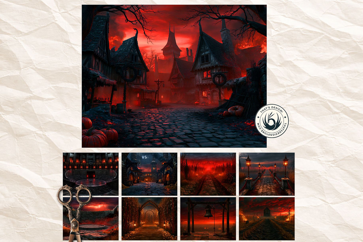 Harvest Ritual Horror RPG Backdrops, a Seasonal Illustration by ThatsDesignArt (Photo 14 of 18)