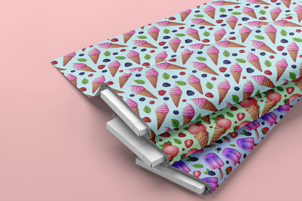 Ice Cream Seamless Pattern, a Pattern Graphic by Digital Studio (Photo 2 of 4)