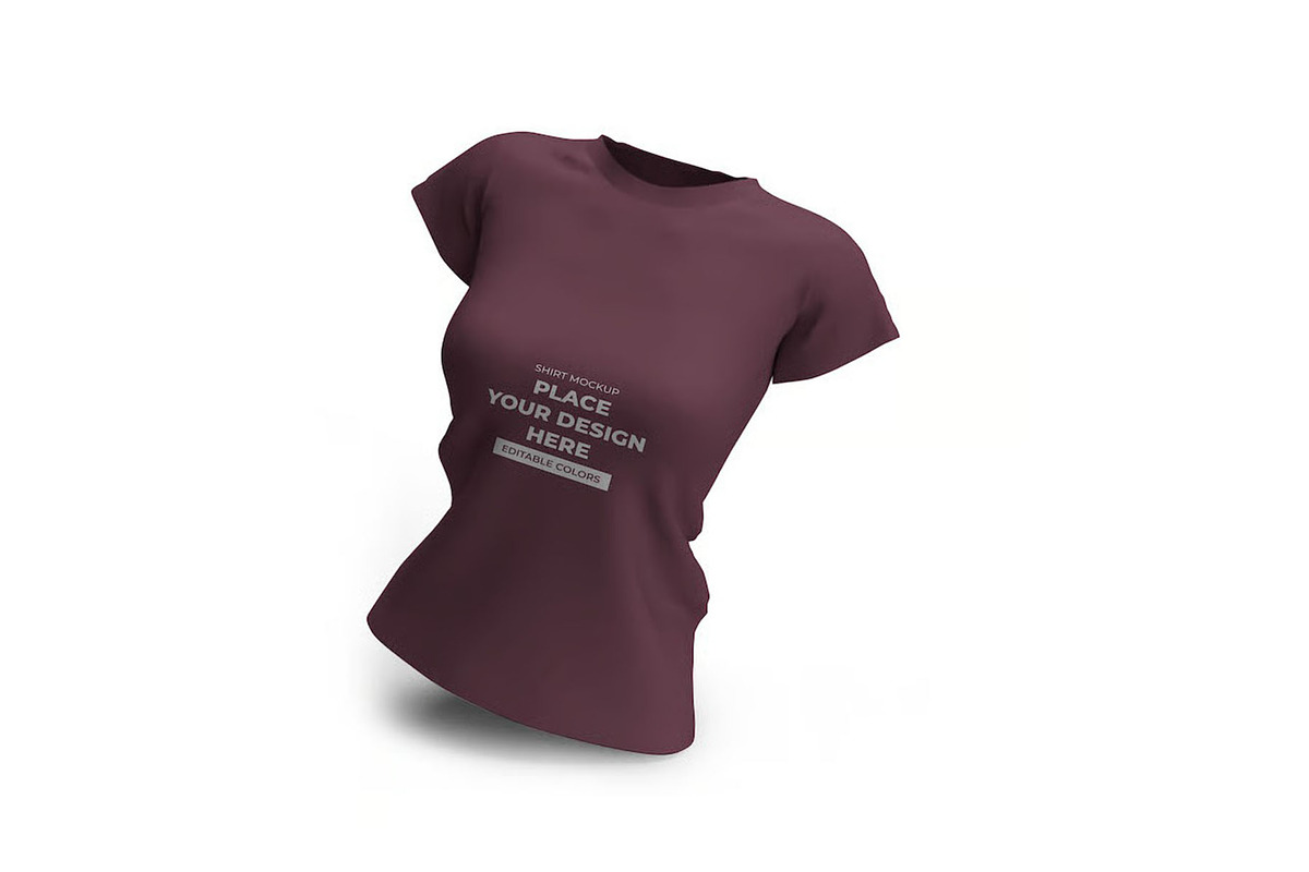 Woman Shirt Mockup Template Set, a Shirt Mockup by DesignRushMarket (Photo 2 of 11)