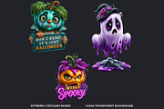 Funny Halloween Clipart PNG Set, a Seasonal Illustration by ThatsDesignArt (Thumbnail 3 of 16)