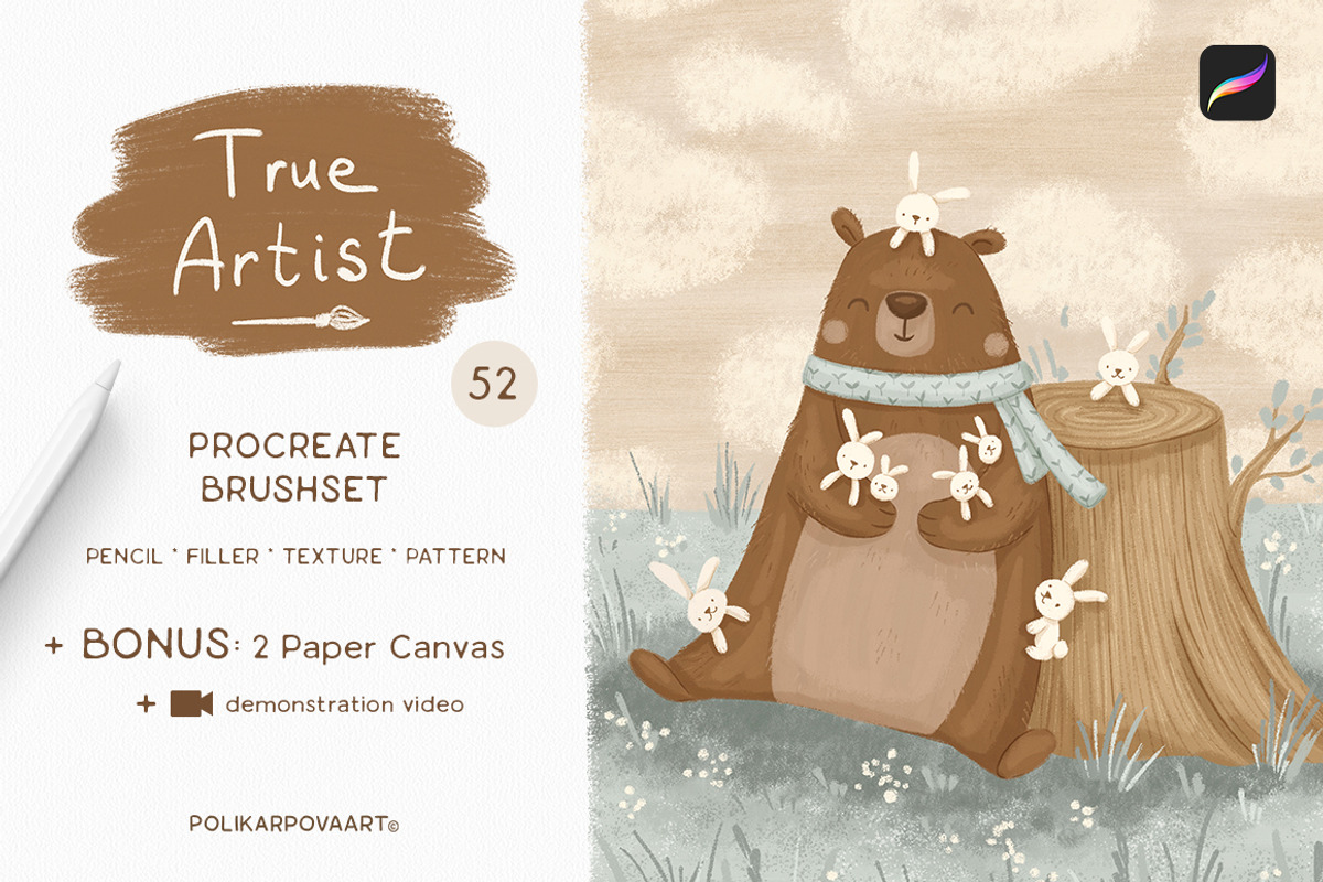 True Artist. Procreate Brushes, a Brush Add-On by polikarpovaart (Photo 1 of 12)
