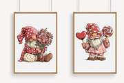 Whimsical Valentines Gnomes Clipart, an Illustration by Libby Wishes (Thumbnail 4 of 6)