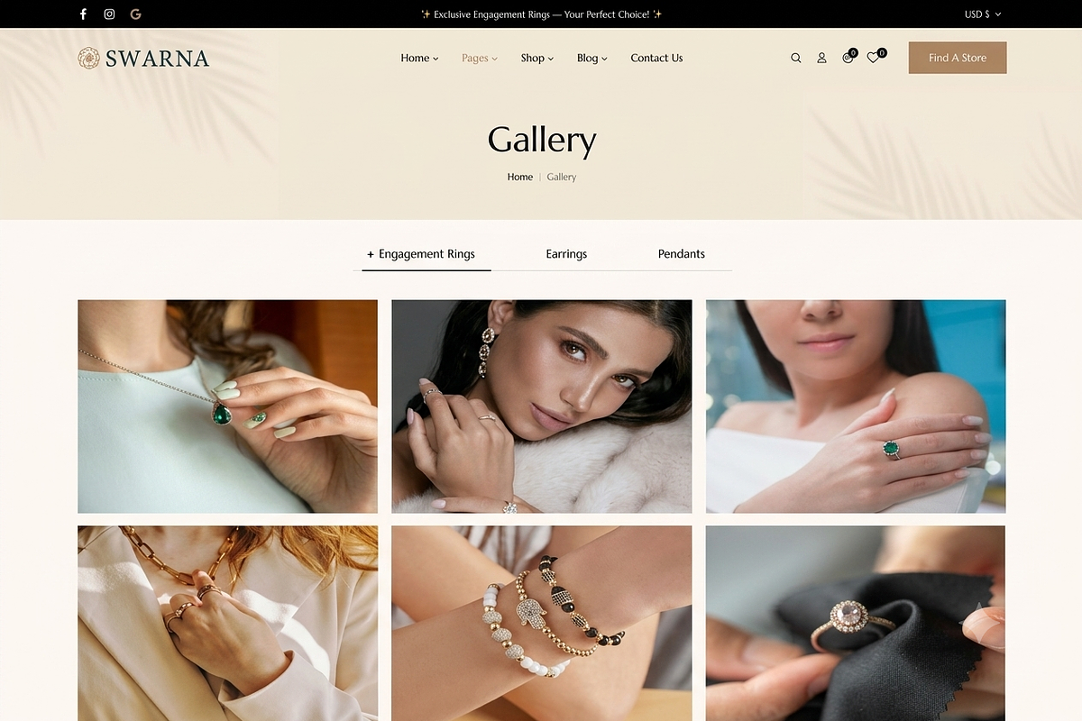 Swarna Jewelry Store WordPress Theme, a WordPress Template by ThemesRain (Photo 3 of 3)