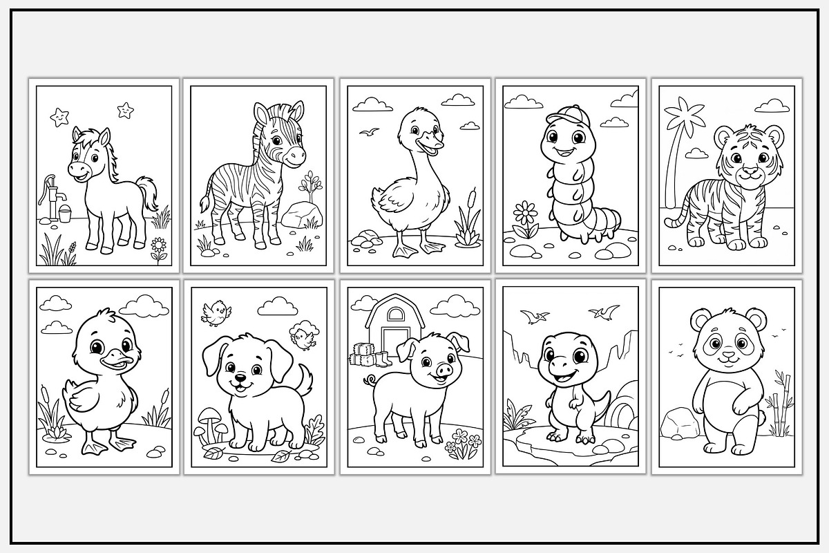 Baby Animals Coloring Pages, an Animal Illustration by Lamia Emad (Photo 3 of 5)