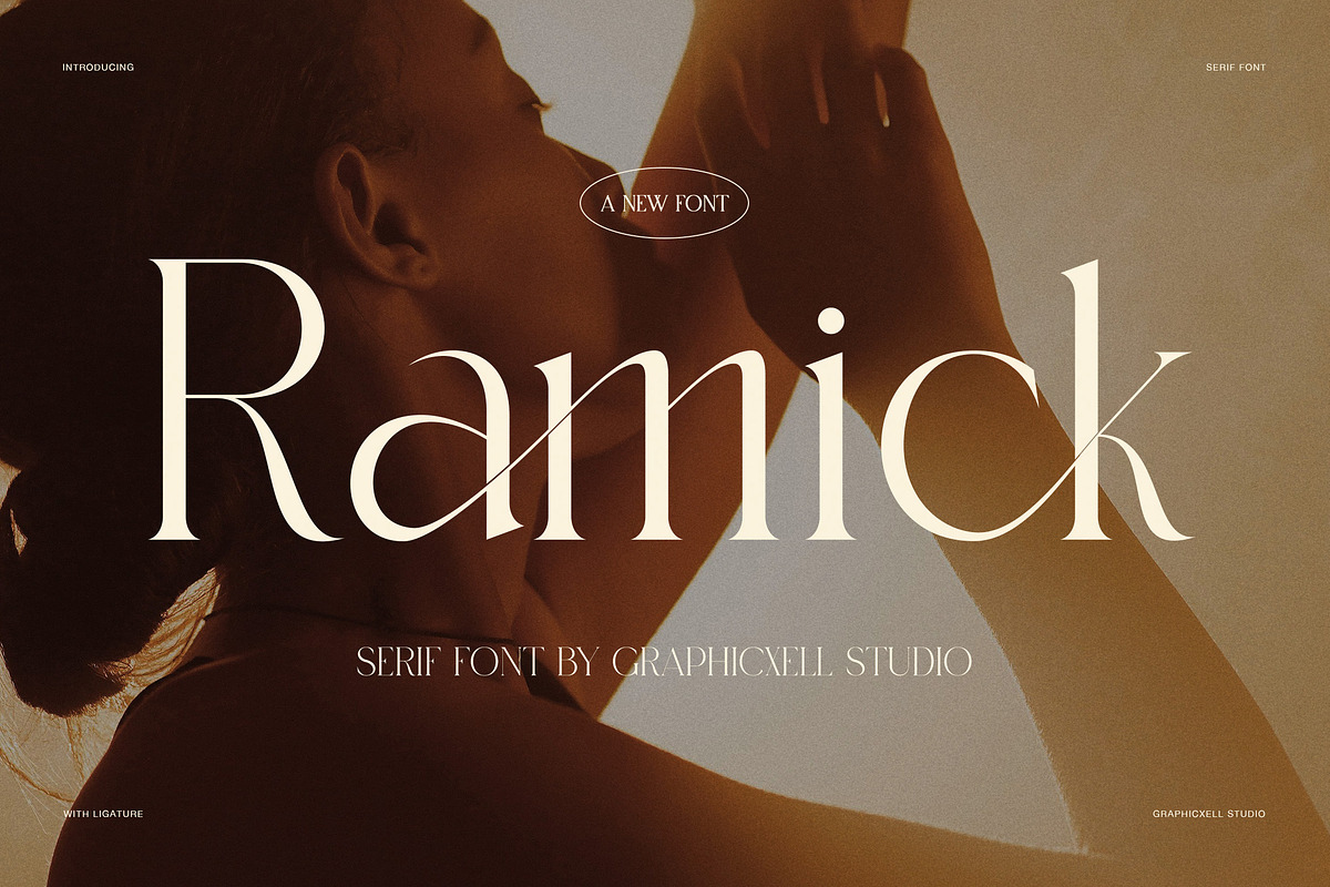 Ramick Elegant Ligature Serif Font, a Serif Font by Graphicxell (Photo 1 of 8)