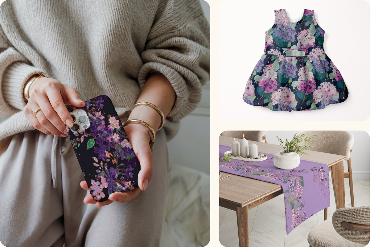 Gilded Petal Jeweled Florals, a Pattern Graphic by Ninterints (Photo 6 of 17)