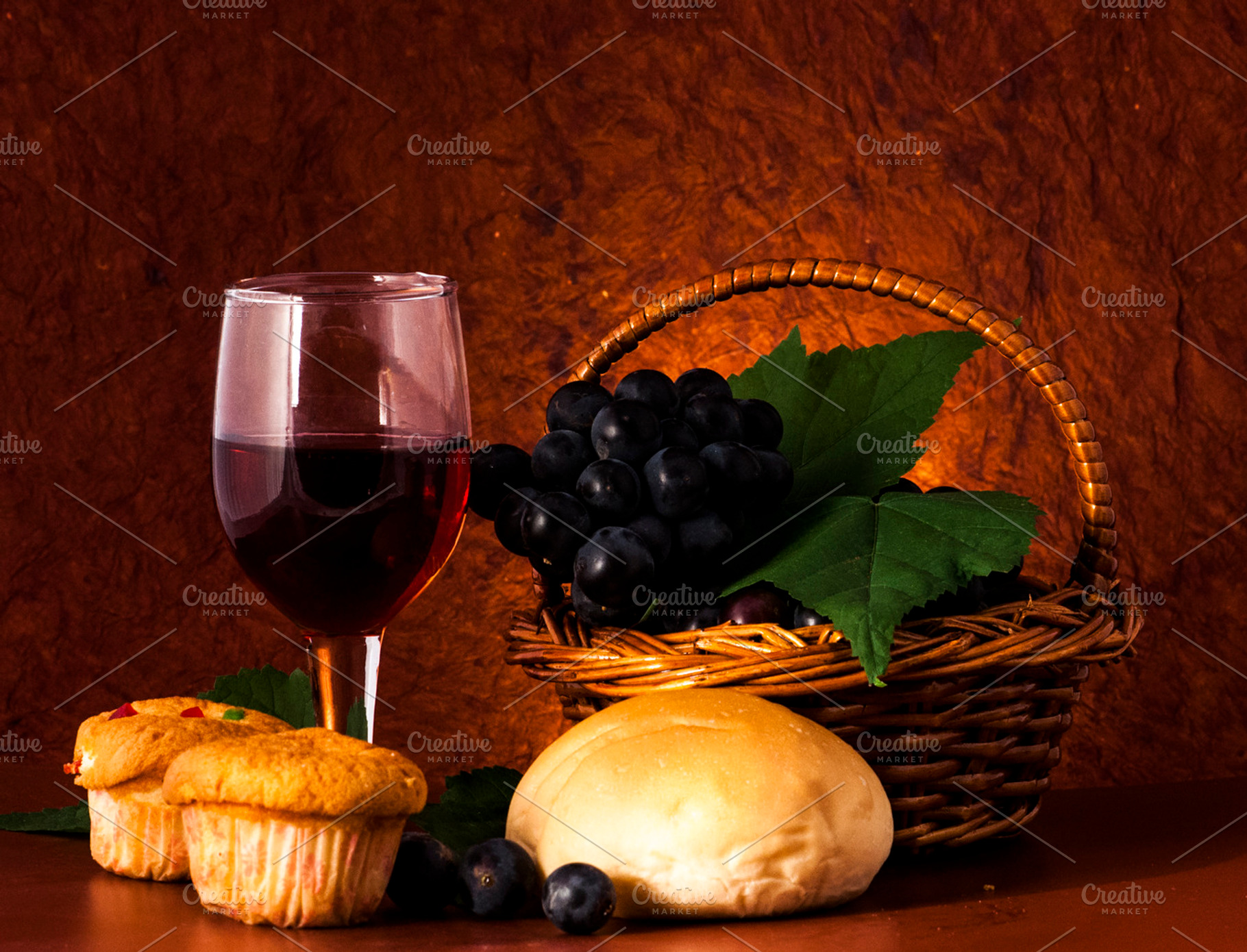 Delicious Bread With Wine
