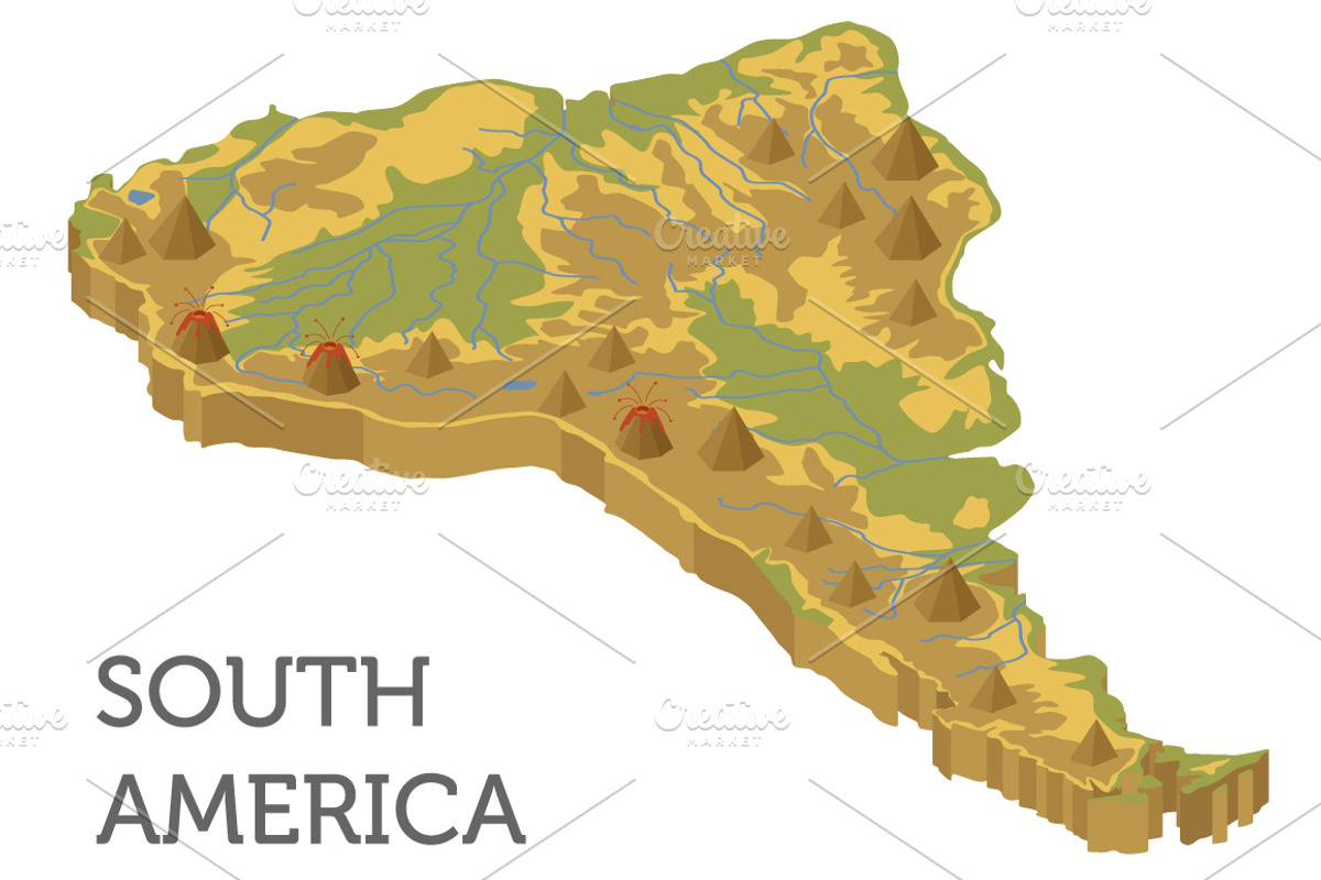 South America isometric map, an Animal Illustration by pet design shop (Photo 5 of 5)