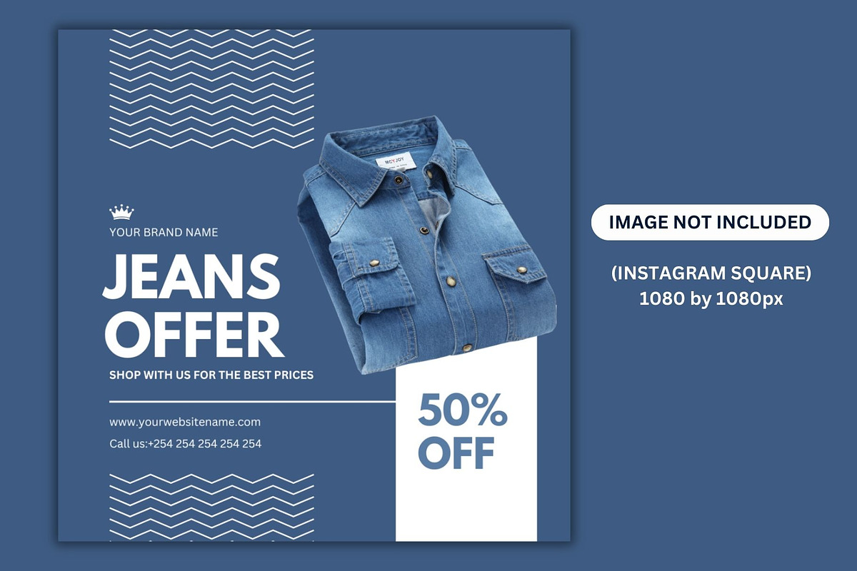 Editable Denim Jeans Sale Template, a Social Media Template by Mishek Munene (Photo 1 of 4)