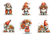 Autumn Gnome Watercolor Clipart, a Seasonal Illustration by CreationArt (Thumbnail 5 of 5)