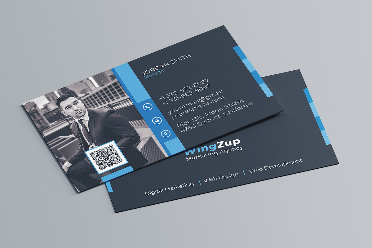 Clean Modern Business Card, a Business Card Template by Saman Osama (Photo 1 of 4)