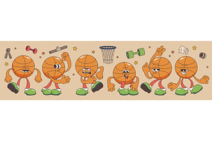 Basketball cartoon character in, a Sport Illustration by art PVP - market