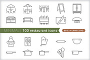 Minimal 100 restaurant icons, an Outline Icon by Picture Window (Thumbnail 3 of 10)