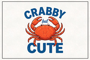 Crabby but Cute Beach Crab Summer, an Animal Illustration by CraftArtStudio