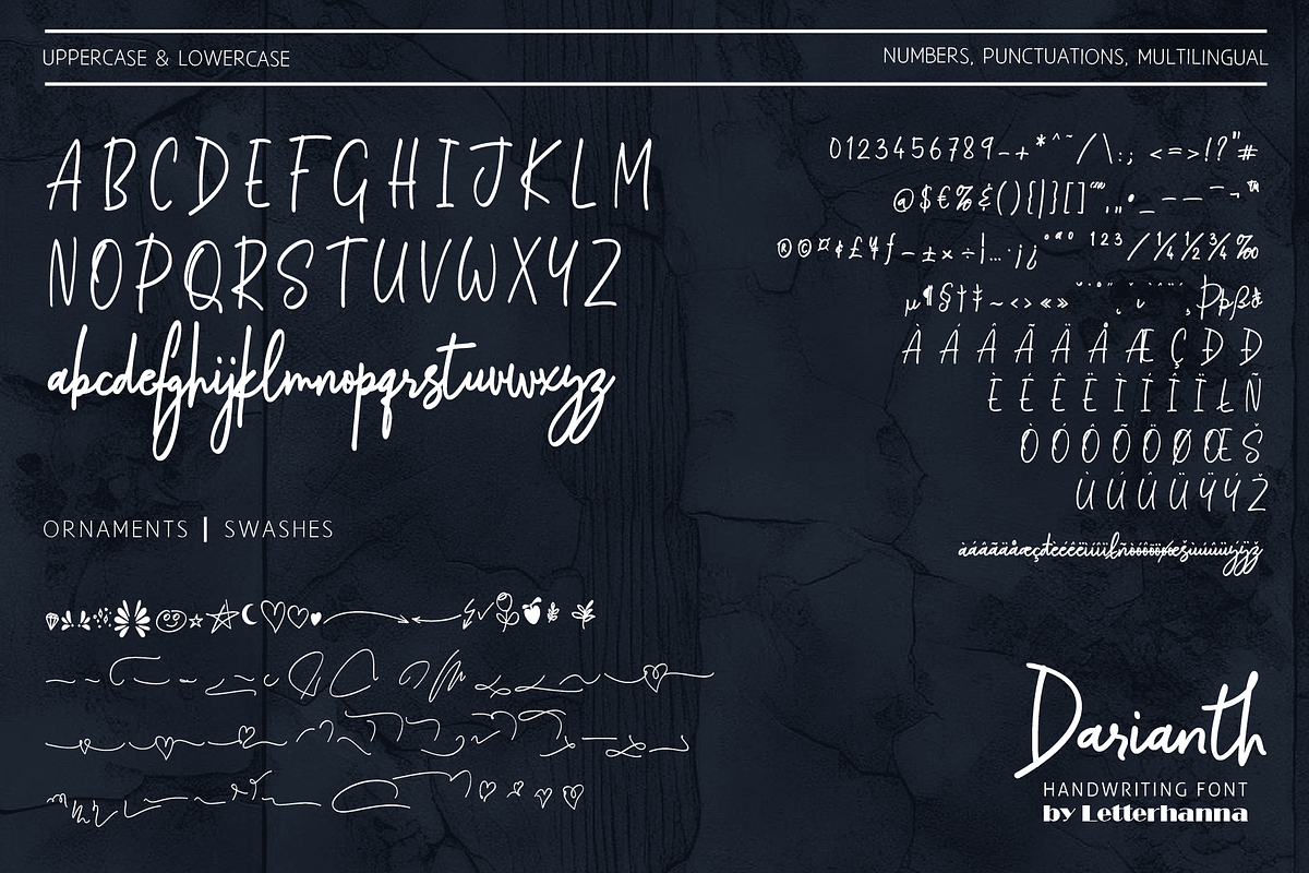 Darianth Handwriting Font, a Handwritten Font by Letterhanna Studio (Photo 13 of 13)