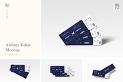 Airlines Ticket Mockup, a Product Mockup by FathirMarz (Thumbnail 1 of 10)
