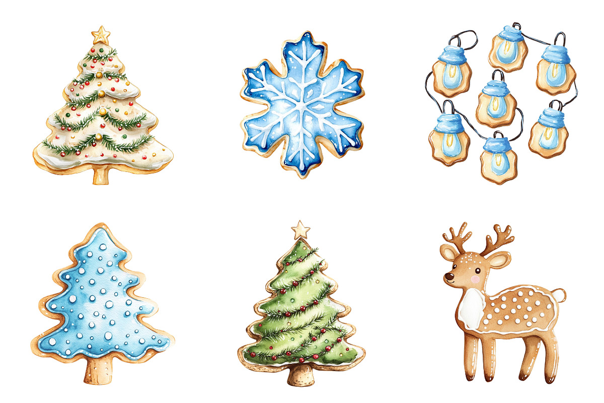Christmas Cute Cookies Clipart, an Illustration by SinaCreation (Photo 3 of 5)