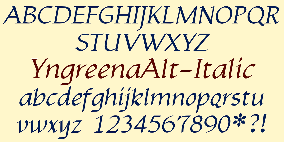 YngreenaAlt, a Serif Font by Ingrimayne Type (Photo 5 of 8)