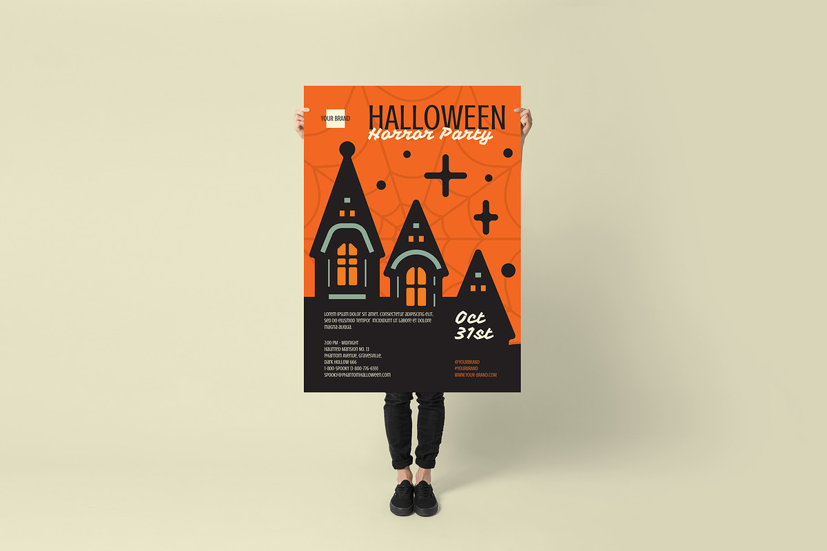Halloween Poster + Social Media, a Social Media Template by Juru Rancang Graphic (Photo 3 of 3)