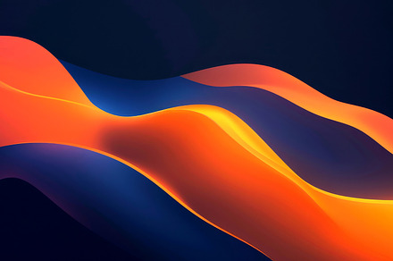 Orange and Blue Wavy Background, an Abstract Photo by Ocean Digital Art