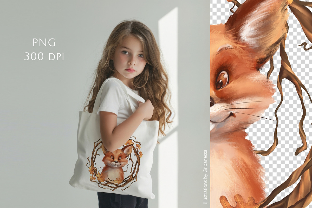 Woodland Friends Autumn Animals, an Animal Illustration by Gribanessa (Photo 4 of 4)