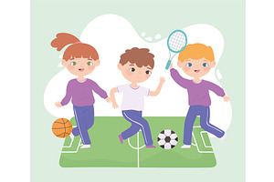 cute kids sport, a Person Illustration by studiogstock