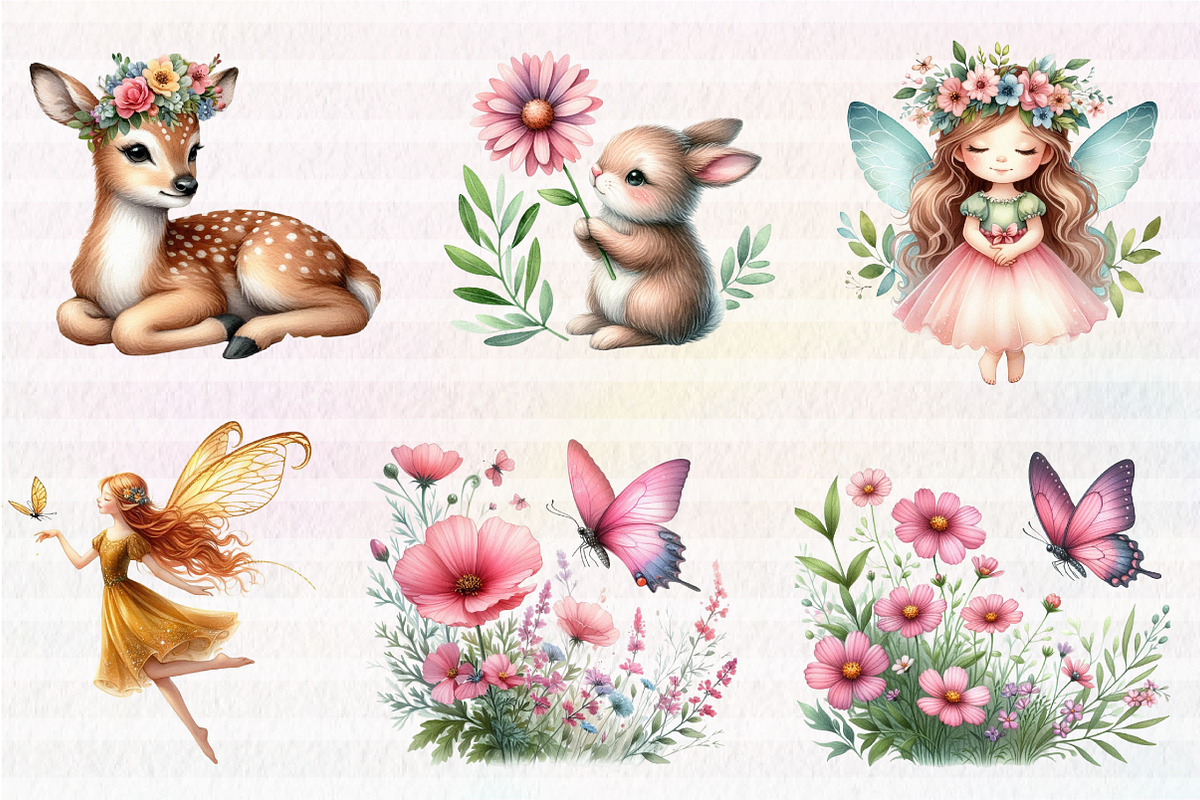Watercolor Fairy Clipart, an Illustration by CreationArt (Photo 3 of 5)