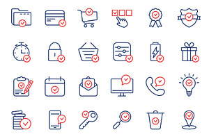 Approve Stamp Outline Icons, an Object Illustration by Vector Creator