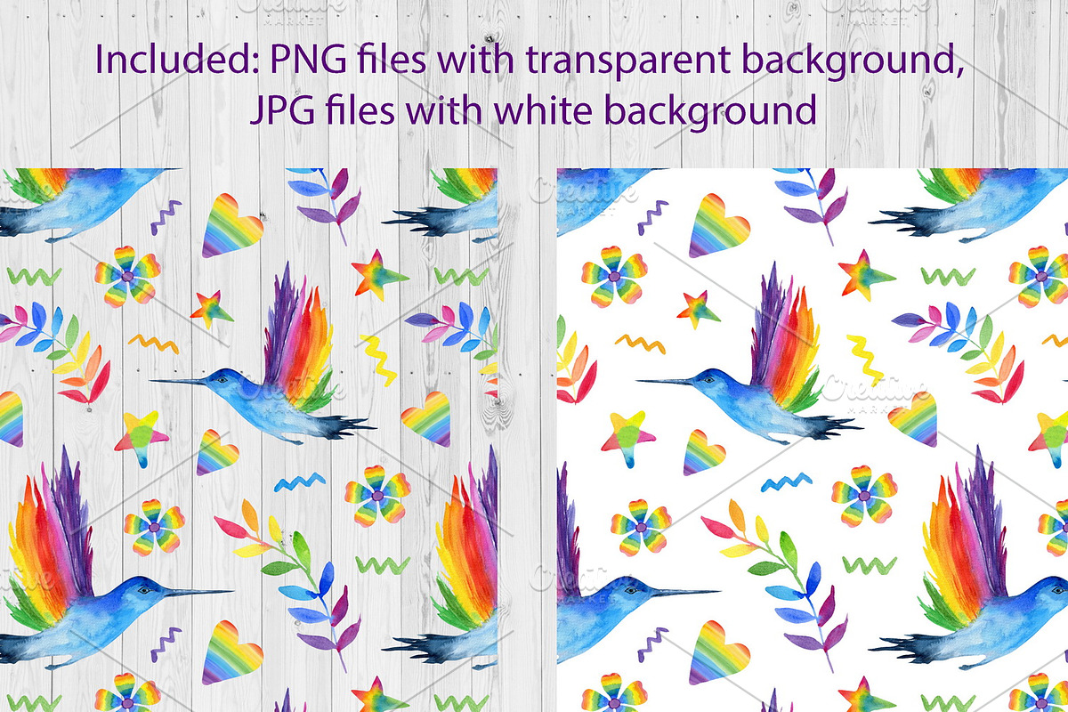 Watercolor Rainbow Clipart & Pattern, an Illustration by ArtIrisArt (Photo 4 of 22)