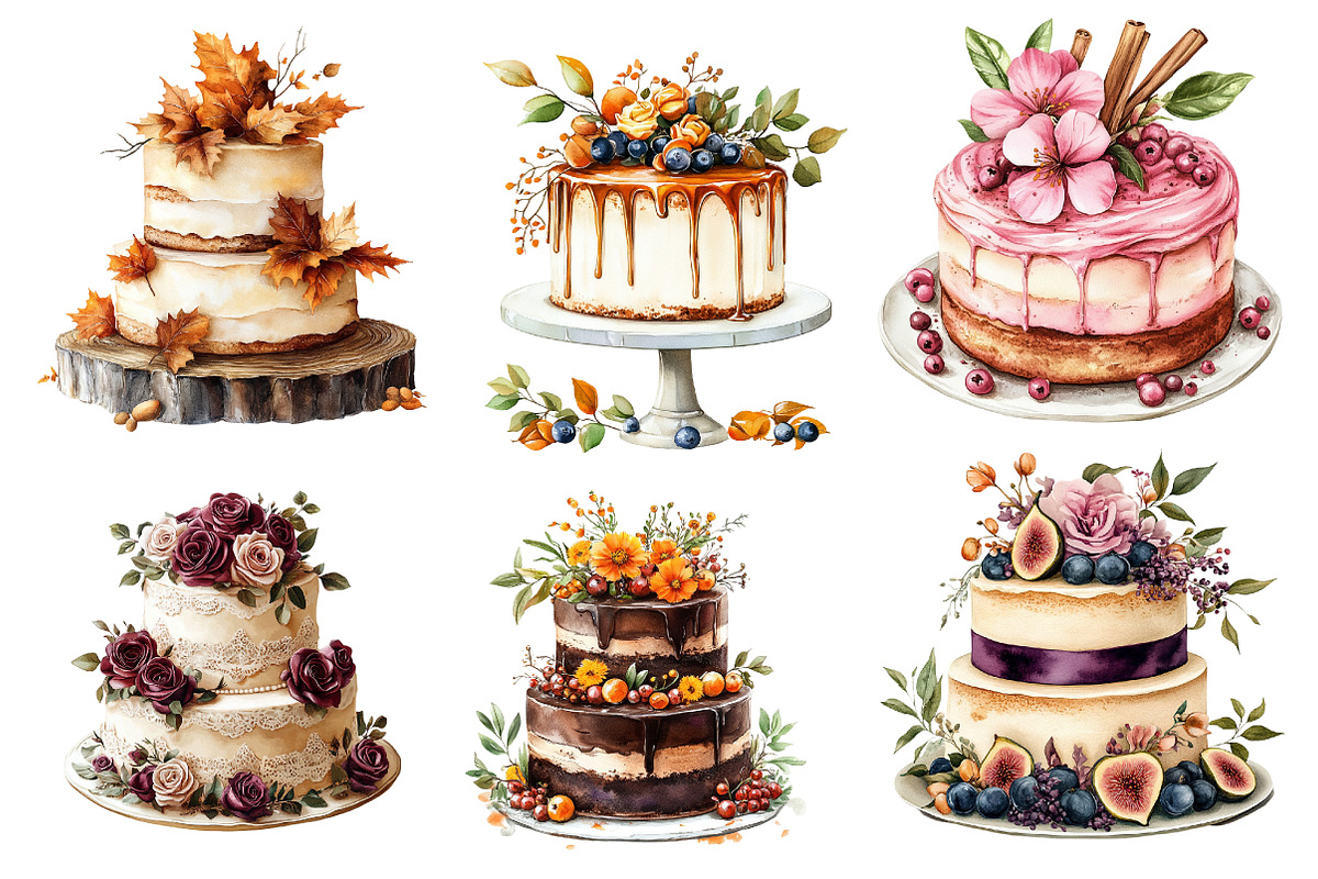Fall Wedding Cake Clipart, an Illustration by CreationArt (Photo 5 of 5)