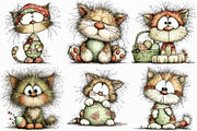 Whimsical Easter Cats Clipart, an Illustration by Libby Wishes (Thumbnail 4 of 8)
