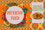 Mexican food. Hand drawn clipart., a Food Illustration by TatianaBannikova (Thumbnail 1 of 8)