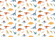 Cute dinosaurs seamless patterns, a Pattern Graphic by Good Studio (Thumbnail 3 of 7)