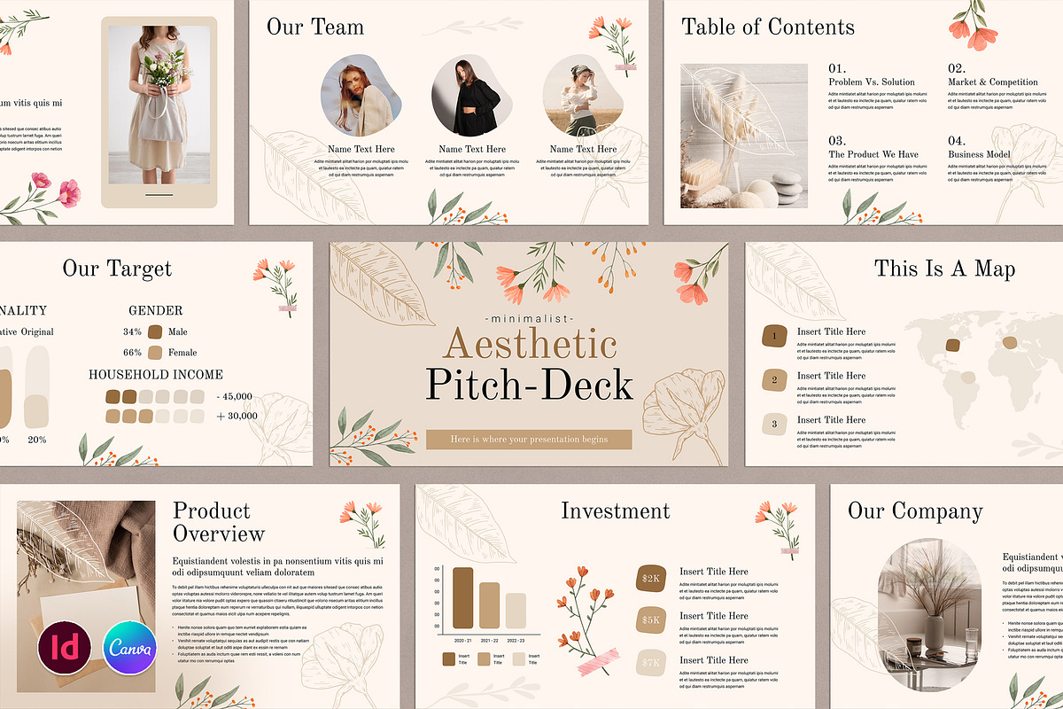 Aesthetic Pitch Deck Presentation, a Presentation Template by TemplatesForest (Photo 1 of 5)