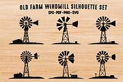 Old Farm Windmill Silhouette SVG Set, a Work Illustration by Gfx Expert Team (Thumbnail 1 of 3)