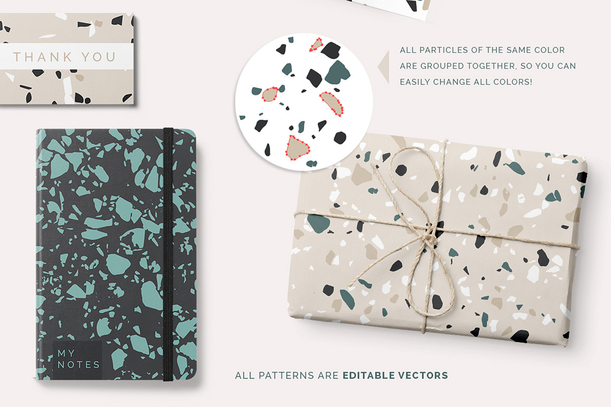 Terrazzo Seamless Vector Patterns, a Pattern Graphic by Youandigraphics (Photo 2 of 8)