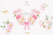 watercolor coquette pink peony set, a Decorative Illustration by Patishop Art (Thumbnail 6 of 10)