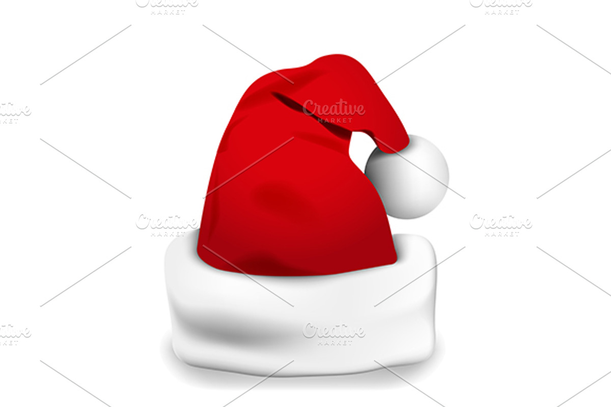 Christmas Hat vector illustration, an Illustration by Snipergraphics