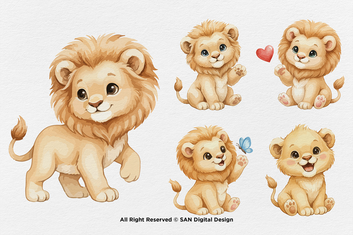 15 Bundle Watercolor The Lion King, an Animal Illustration by Morspective (Photo 7 of 8)
